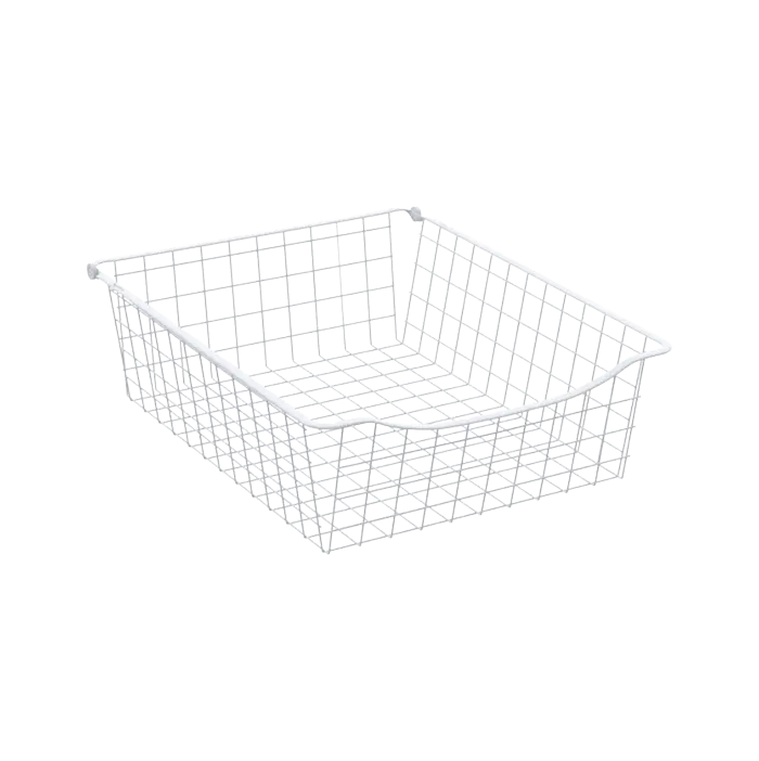 Trådkorg låg B500 H150 D500, Vit